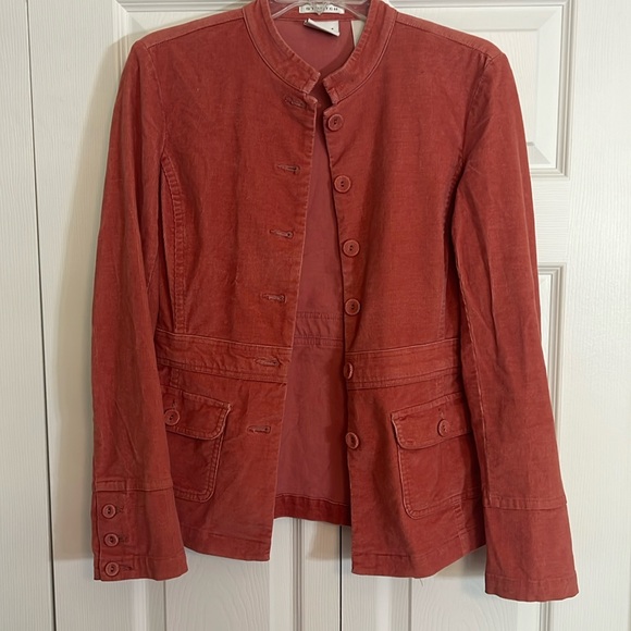 Axcess Liz Claiborne size 4 Peach Pink Y2K Corduroy Jacket J1 - Picture 1 of 7